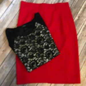 Red Pencil Skirt Size Med
